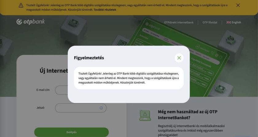 Hibák léptek fel az OTP Bank több digitális szolgáltatásánál