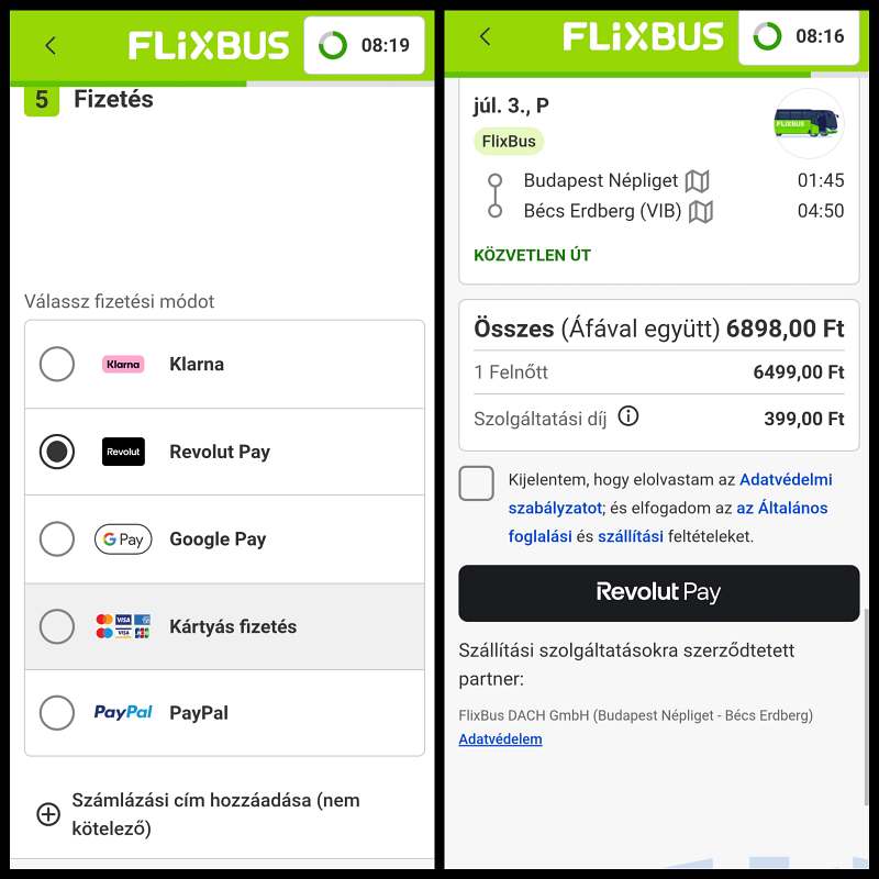 Már a FlixBus jegyedet is veheted Revolut Pay-jel